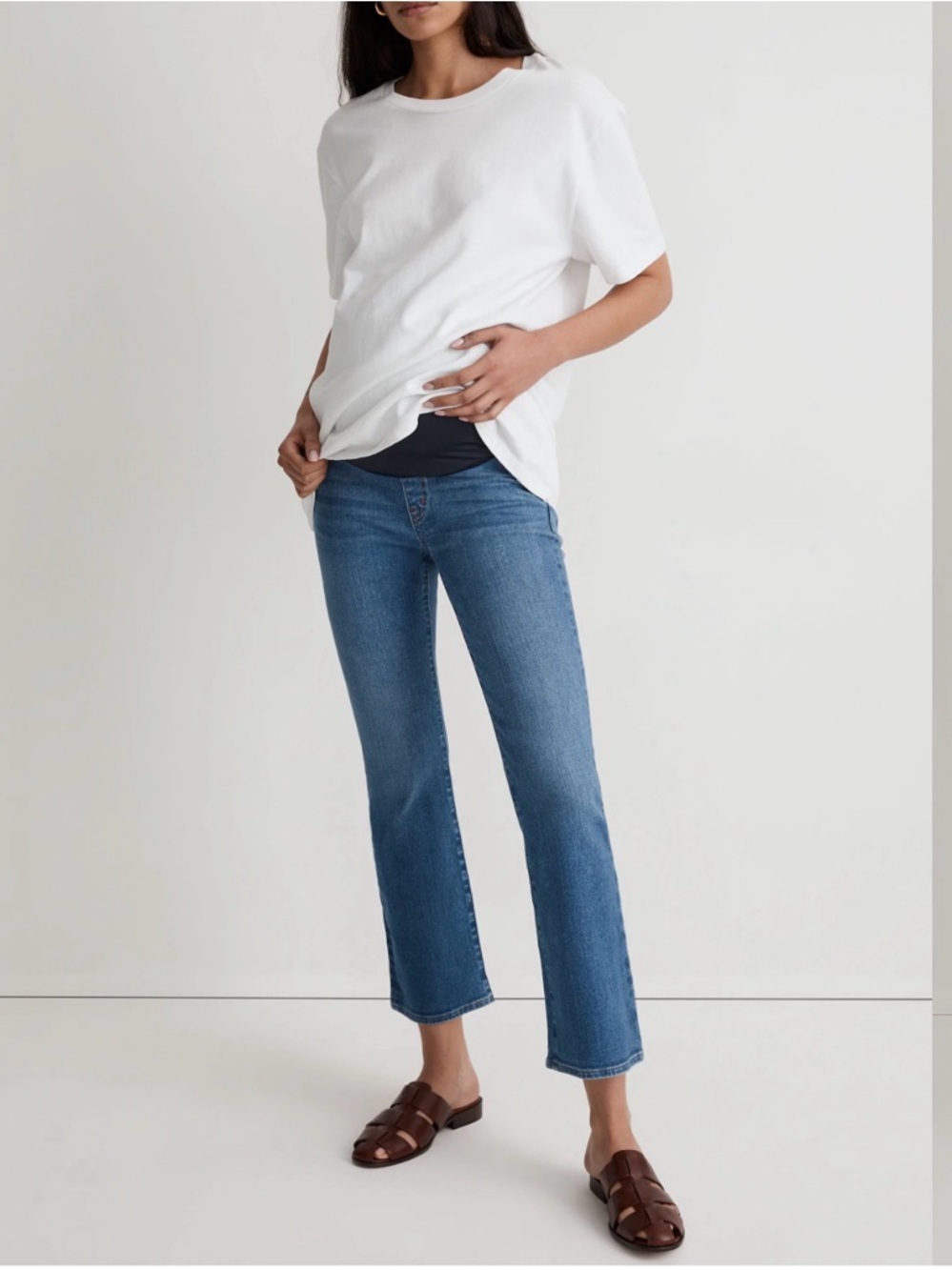 Maternity Over-the-Belly Kick Out Crop Jeans
